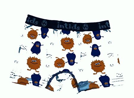 12 li Paket İntimo Kids Erkek Çocuk Desenli Likralı Boxer