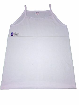 6 lı Paket Sedef Yıldızı Kız Çocuk İp Askılı Atlet Beyaz