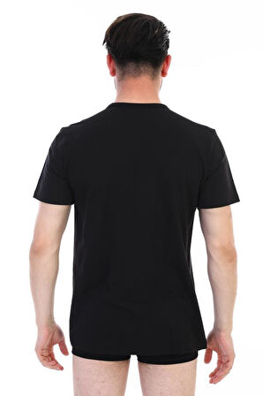 3 Adet Çift Kaplan Erkek Süprem Fanila Atlet Siyah Tişört 947