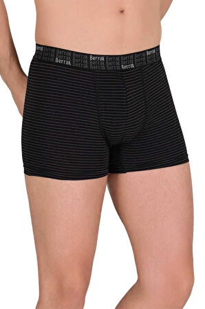10 Adet Berrak Çizgi Desenli Erkek Likralı Boxer Short 4475