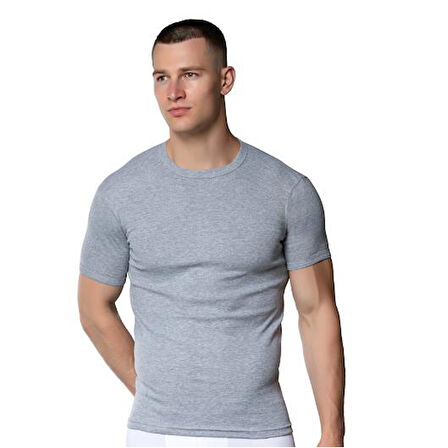 6 Adet Gümüş Erkek Sıfır Yaka Kısa Kollu Atlet Fanila 4050