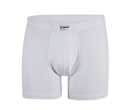 3 Adet Yıldız Erkek Bambu Likralı Boxer Short Beyaz 320