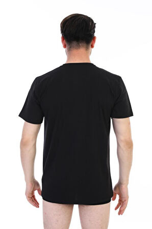 Çift Kaplan Erkek Süprem V Yaka Fanila Atlet Tişört Siyah 945