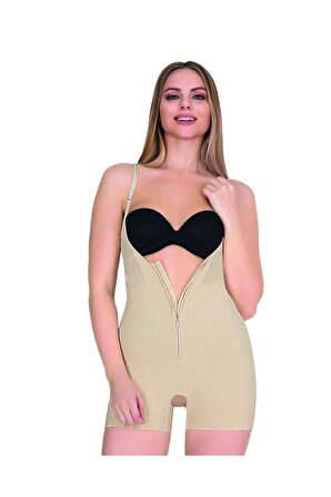 Form Time Kadın Agraflı Askılı Kısa Paça Body Korse 9033