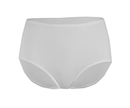 6 Adet Yıldız Kadın Likralı Yüksek Bel Külot Beyaz 3745