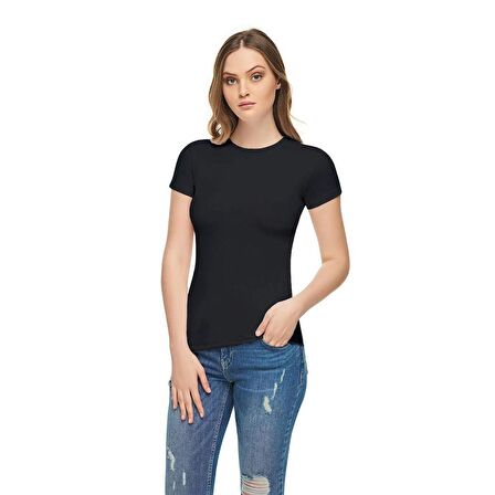 6 Adet Tutku Elit Kadın Kısa Kollu Sıfır Yaka Likralı Atlet 2202