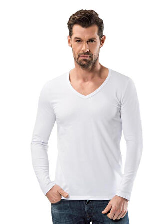 6 Adet Anıt Erkek V Yaka Uzun Kollu Fanila Atlet 1166