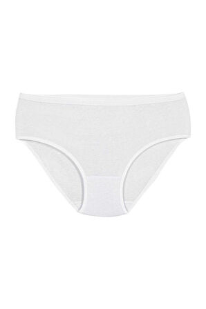 6 Adet Yıldız Kadın Ribana Biyeli Bato Külot Beyaz 3775