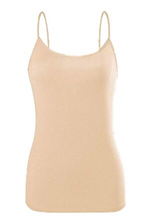 6 Adet Güryıldız Renkli Kadın Ribana Biyeli İp Askılı Atlet 20002