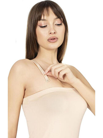 Lüx Drm 3007 Kadın Bambu Kombinezon Uzun Jüpon 2 Farklı Kullanım