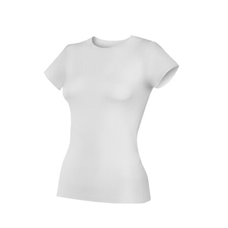 3 Adet Yıldız Bayan Likralı Kısa Kollu T-Shirt Fanila Beyaz 2140