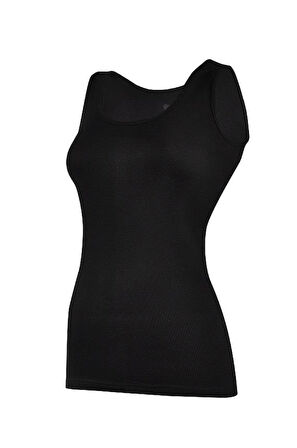 3 Adet Yıldız Kadın Ribana Biyeli Geniş Askılı Atlet Siyah 2038