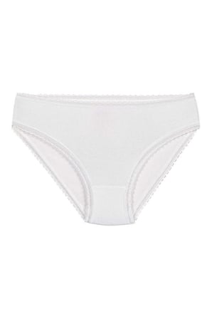 6 Adet Yıldız Kadın Modal Dantelli Bikini Külot Beyaz 3900