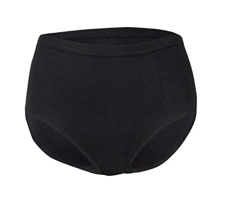 6 Adet Yıldız Kadın Ribana Desenli Yüksek Bel Külot Siyah 3906