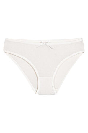 6 Adet Yıldız Bayan Bambu Bikini Külot Ekru 3912