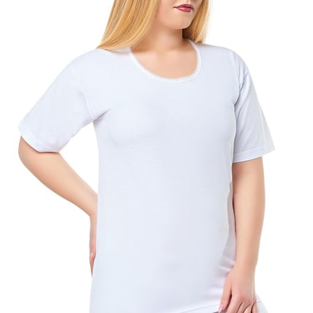 6 lı Paket Seher Yıldız Kadın Kısa Kollu Atlet Beyaz