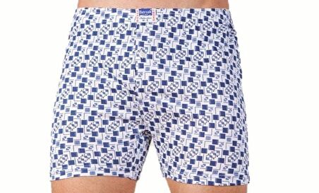6 lı Paket Berrak Erkek Penye Desenli Boxer 1053