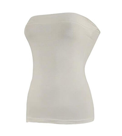 3 Adet Yıldız Kadın Likralı Straplez Atlet Ekru 2182