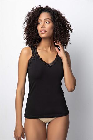 Özlem Kadın Yakası ve Askısı Dantelli Atlet 3286