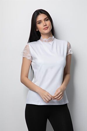 Özlem Kadın Dantelli Boğazlı Atlet 404