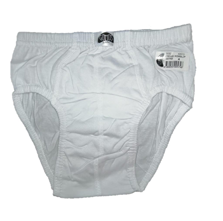 12 Adet Gümüş Erkek Çocuk Külot Slip Beyaz 3032