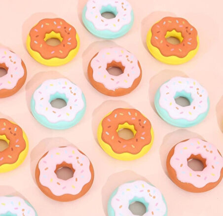 donat silgi kutulu renk seçenekli okul öncesi hediyelik silgiler 1adet