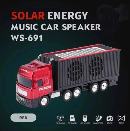TIR Model Kablosuz Hoparlör TF Kart USB Bluetooth FM Radyo Aux Destekli Bluetooth Speaker GÜNEŞ ENERJİLİ