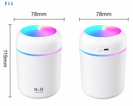 Araç İçi Mini Hava Nemlendirici | USB Ultrasonik Aroma Difüzörü | RGB LED Işıklı | Sessiz Çalışma | Bardak Tutuculu Tasarım