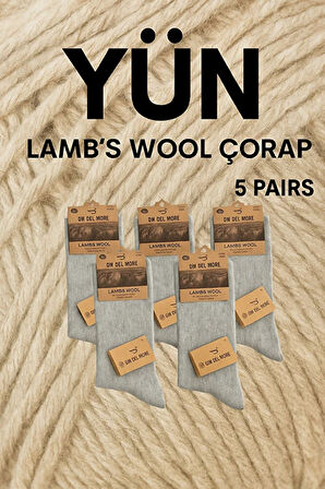 5'li Erkek Kışlık Lambswool Yün Çorap