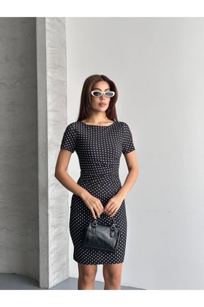 Puantiyeli Mini Elbise