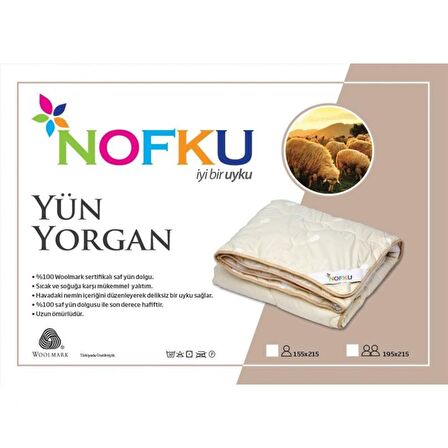 Nofku Çift Kişilik Yün Yorgan 195X215