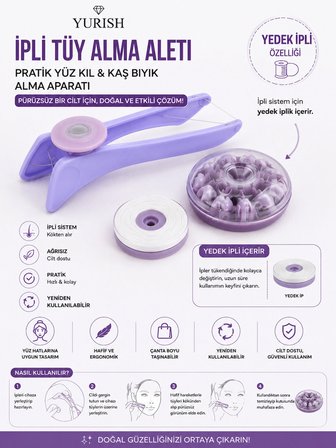  Ipli Tüy Alma Aleti Pratik Yüz Kıl Kaş Bıyık Alma Aparatı