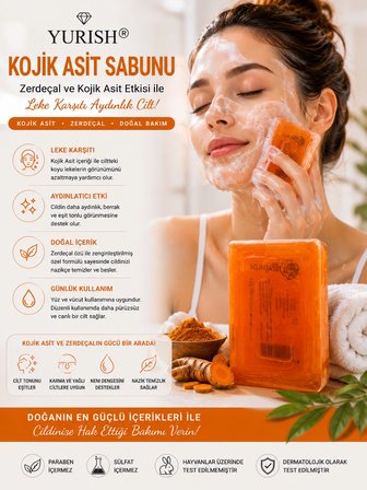 Kojik Asit Sabunu (Zerdeçal Ve Kojik Asit) Leke ve Kırışıklık Karşıtı Kojic Asit Sabunu