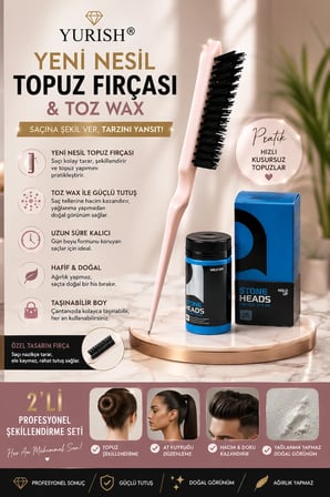 Yeni Nesil Topuz Fırçası & Ultra Tutuculu Toz Wax