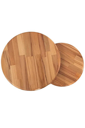 Fawdecor Yuvarlak Masif Doğal Tekli, 2'li, 3'lü Zigon Sehpa Set, Modern Masif Yan Sehpa 2'li