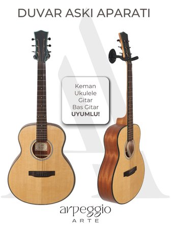 arpeggio ARTE Duvar Tipi Gitar Askısı – Keman,Ukulele ve Bağlama Uyumlu Enstrüman Duvar Askı Aparatı