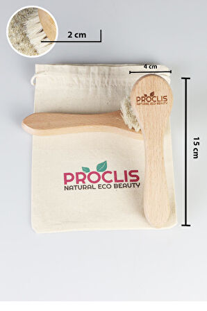 Proclis %100 Doğal Keçi Kılı Yüz Bakım Fırçası, Yüz Bakım Fırçası 1 Adet İsim Yazdırılabilir