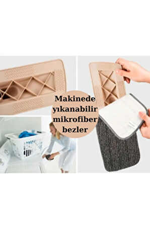 Sprey Mop + Teleskopik Cam Temizleyici 2’li Set – Dayanıklı Mikrofiber Bezler