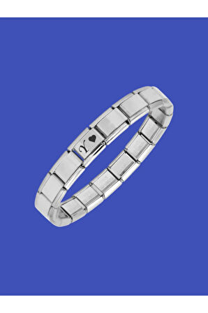 Çelik Bileklik İtalyan Charmlı Kalpli Harfli Kararmaz Solmaz En Güzel Hediye 1 Adet Uniseks Kutulu