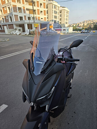 MOTOCAM Yamaha Xmax 250 Siperlik Ön Cam 2018-2022 Model 65cm Füme Renkli 4mm UZUN CAM