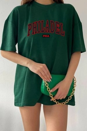 Unisex Philadelphia Baskılı T-shirt