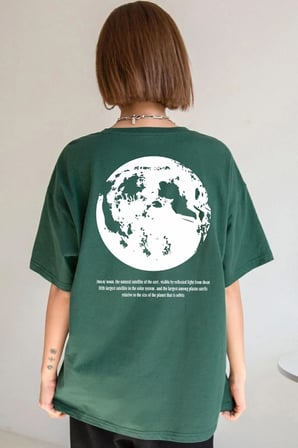 Unisex The Moon Baskılı T-shirt