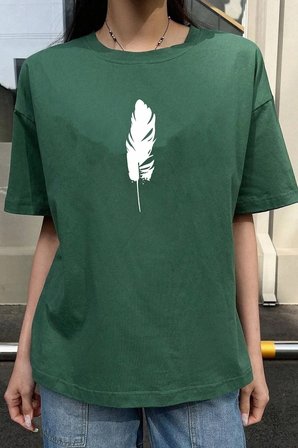 Unisex Tüy Baskılı T-shirt