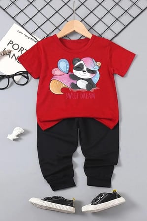 Çocuk Sweet Dream Panda Alt - Üst Eşofman Takımı