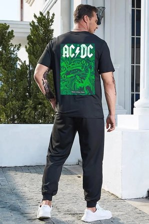 Unisex Acdc Baskılı 2'li Eşofman Takımı