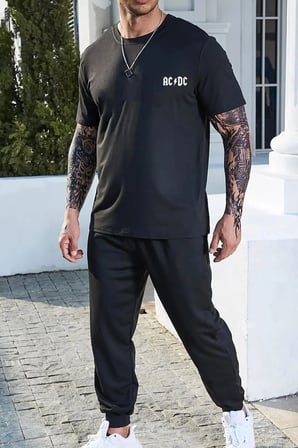 Unisex Acdc Baskılı 2'li Eşofman Takımı