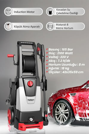 165 Bar İndüksiyon Motorlu Yıkama Makinesi - GP 2100AC