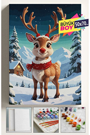 Sayılarla Boyama Seti Numaralı Tuval Fırça Boya Dahil Kasnaklı Set 50x70 Cm - YILBAŞI GEYİK