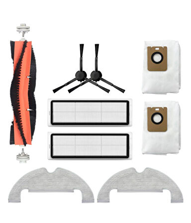 Dreame Z10 Pro Uyumlu Yedek Fırça Filtre Mop Toz Torbası-9 Parça