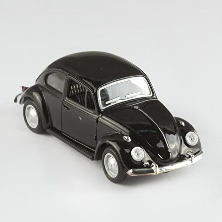 Siyah Metal Beetle Vosvos Nostaljik 12 Cm Araba Koleksiyon Dekor Çek Bırak Açılır Kapı Diecast